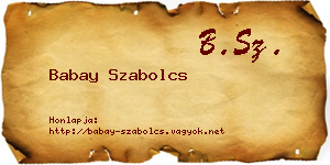 Babay Szabolcs névjegykártya