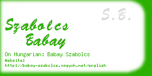 szabolcs babay business card